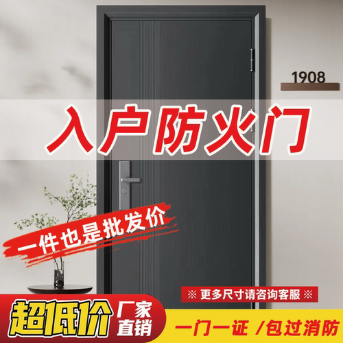 入户防火门防火防盗门厂家直销甲乙级入户单双对开子母进户门工程