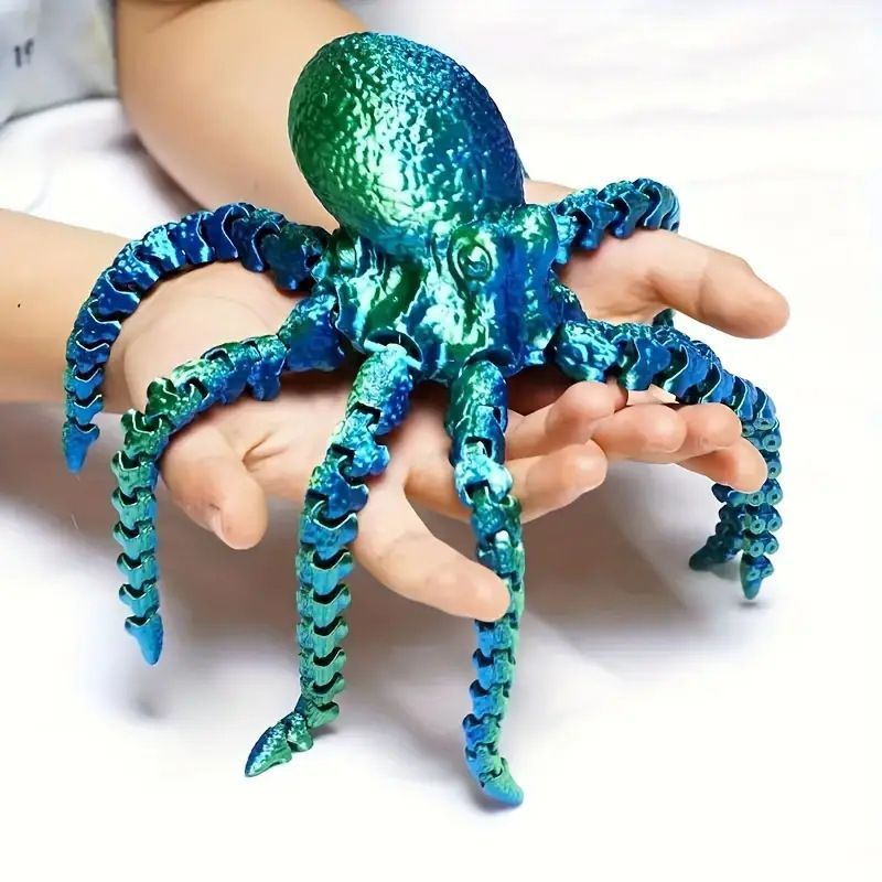 发光八爪鱼三D打印可活动关节章鱼玩具鱼缸大乌贼造景摆件模型
