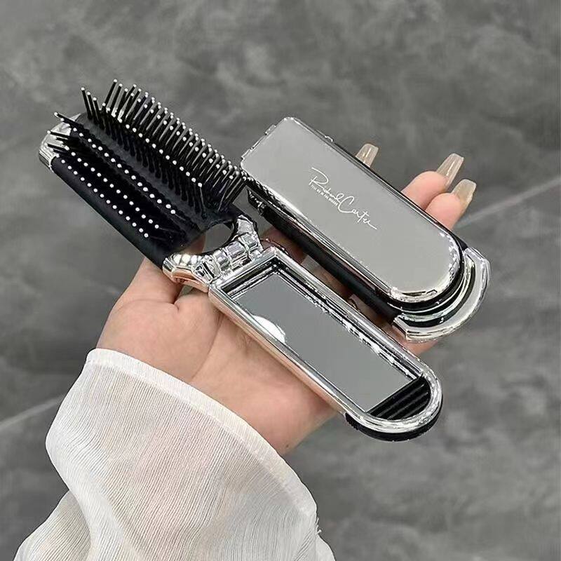 镜梳一体迷你便携旅行折叠气垫气囊梳精致女孩头部按摩多用小梳子