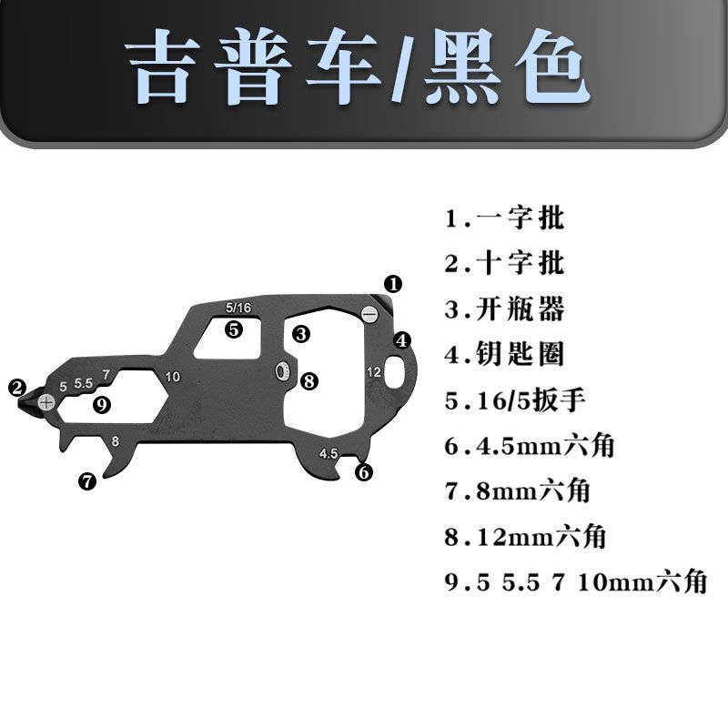 全钢个性袖珍多功能迷你小工具卡开瓶器钥匙扣自行车工具起子扳手