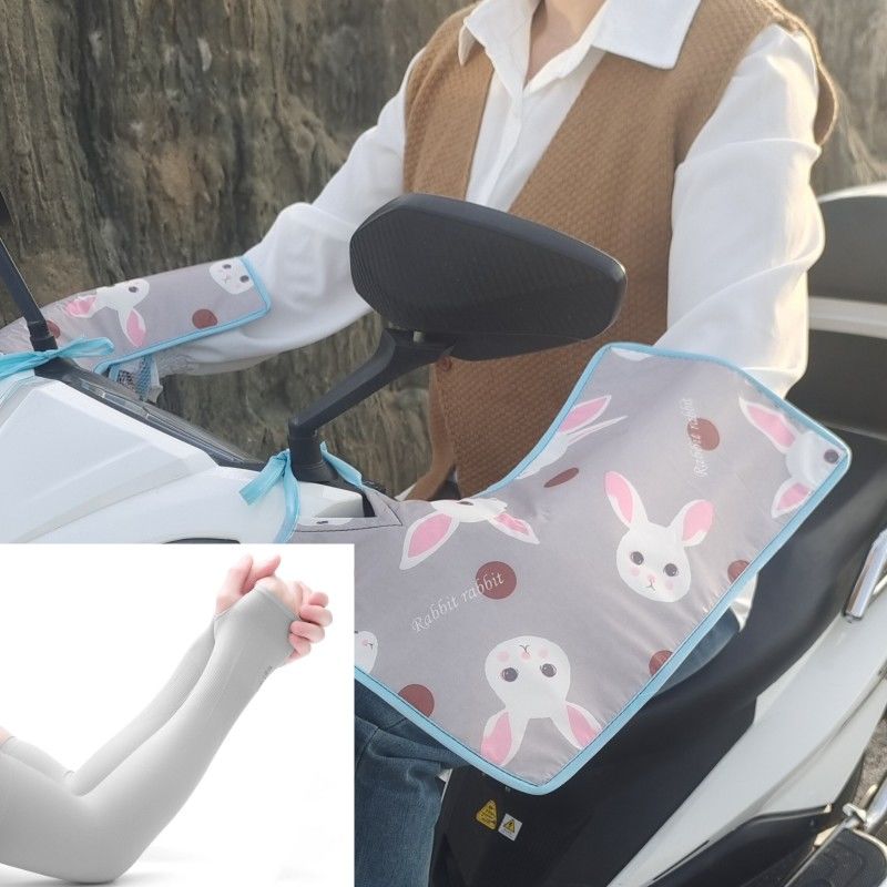 电瓶车骑行防风防水防紫外线女款车把套夏季摩托车遮阳防晒手套
