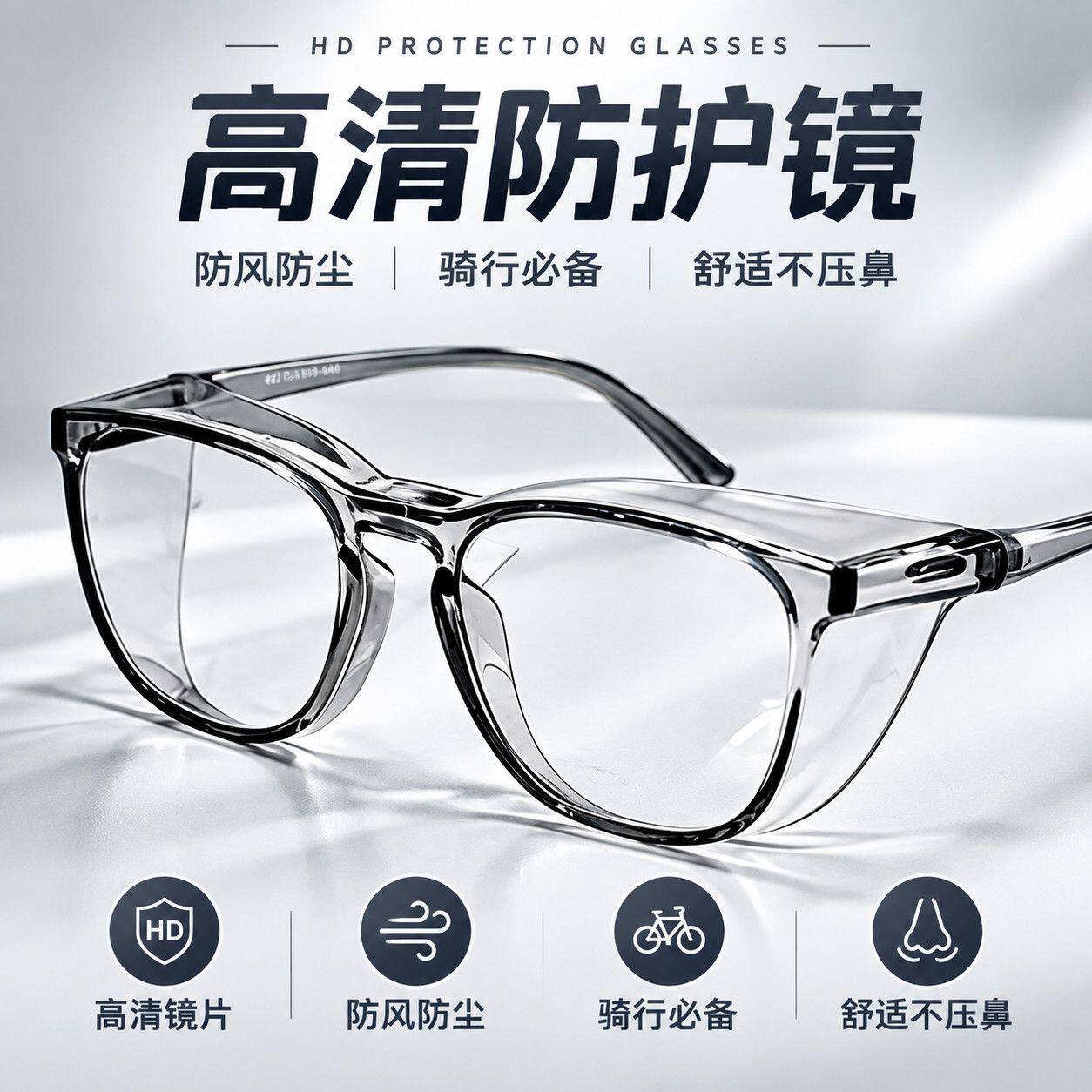 骑行护目镜男女专用高清防雾防流泪防蓝光防风沙灰眼睛防护镜