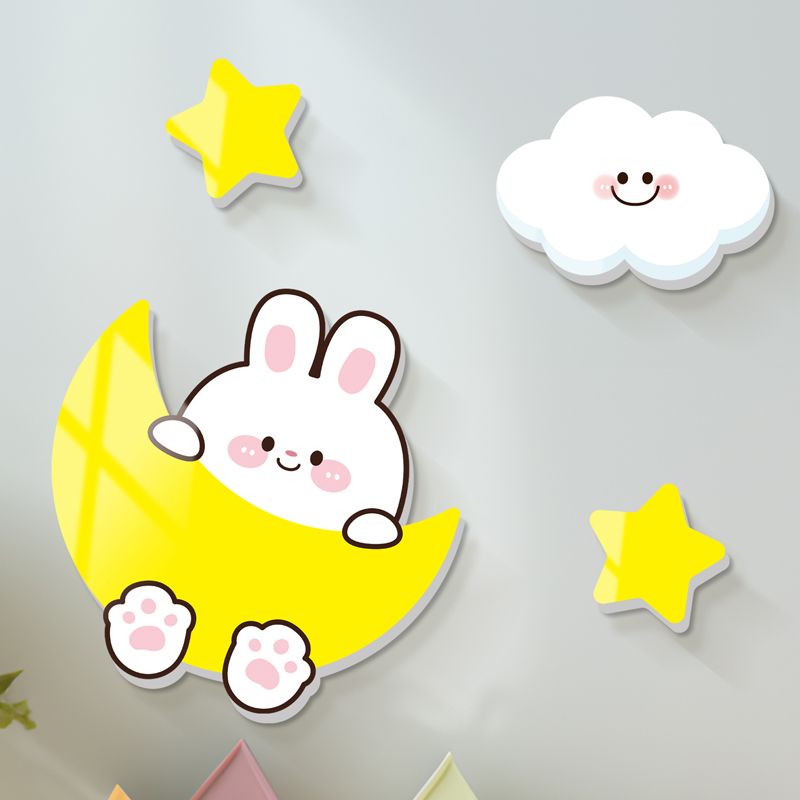 彩虹云朵3D立体墙贴儿童房间墙面小图案自粘贴纸遮丑补洞神器