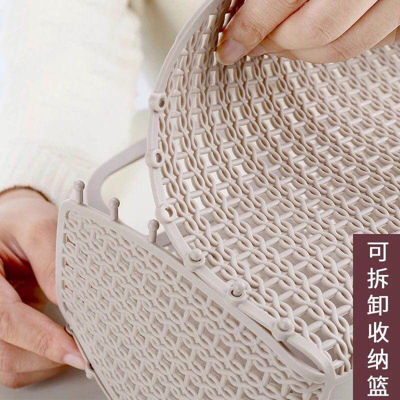 北欧风可折叠手提洗浴篮浴室沐浴用品收纳筐家用洗漱手提置物篮子