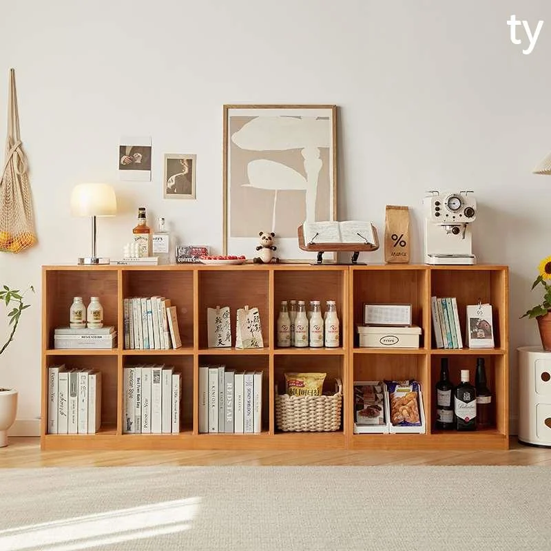 实木落地矮书柜家用组自由合格子柜卧室储物柜儿童书架客厅电新品