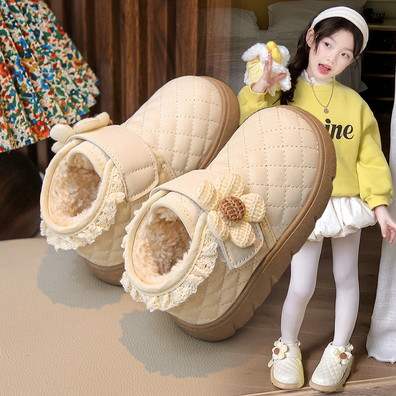 女童花朵雪地靴2025秋冬新款公主靴加绒加厚保暖棉靴儿童防滑短靴,童鞋/婴儿鞋/亲子鞋,棉靴,淘宝优惠券,粉丝福利购,淘宝优惠卷