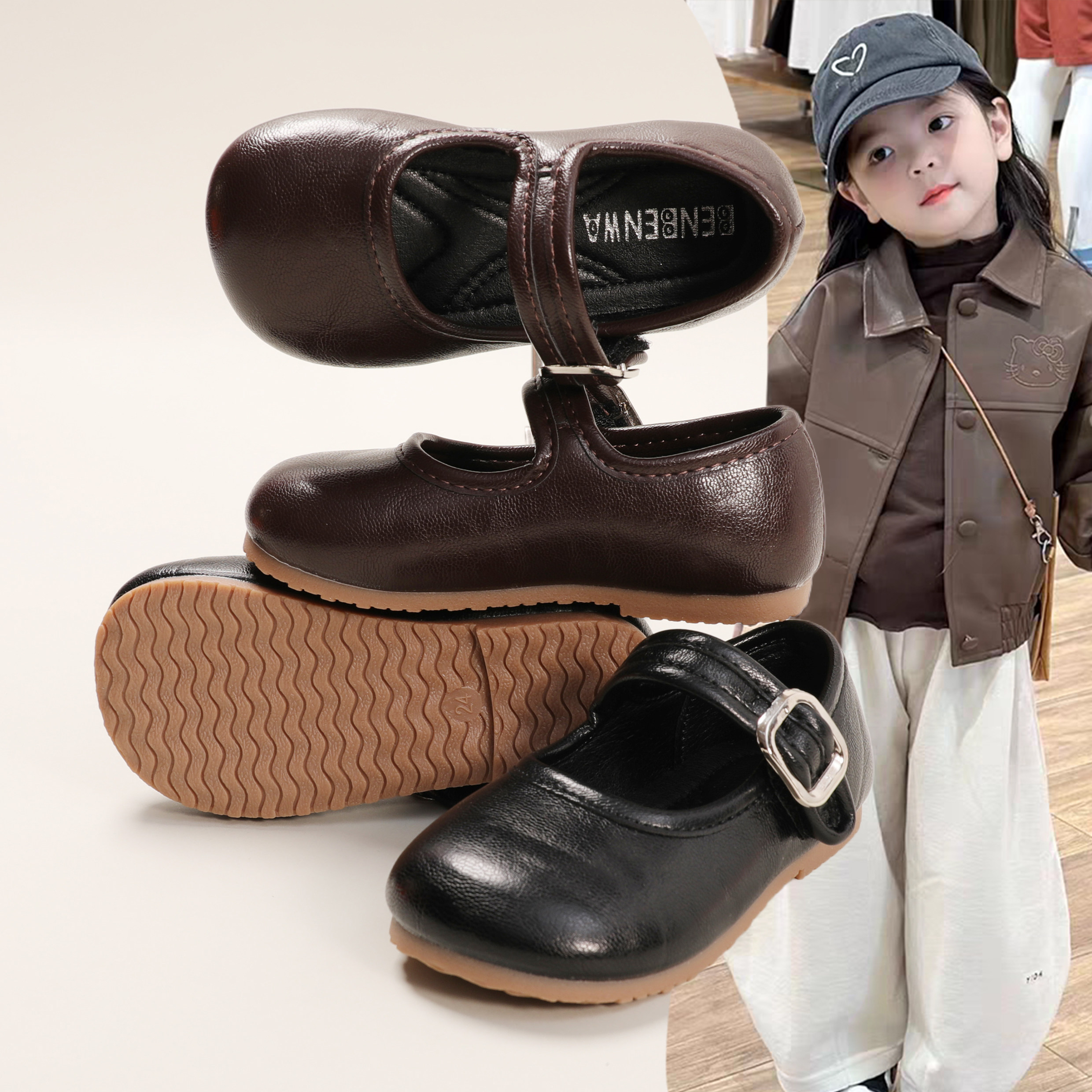 女童百搭防滑公主鞋2026新款春秋复古玛丽珍软底童鞋时尚休闲皮鞋,童鞋/婴儿鞋/亲子鞋,皮鞋,淘宝优惠券,粉丝福利购,淘宝优惠卷