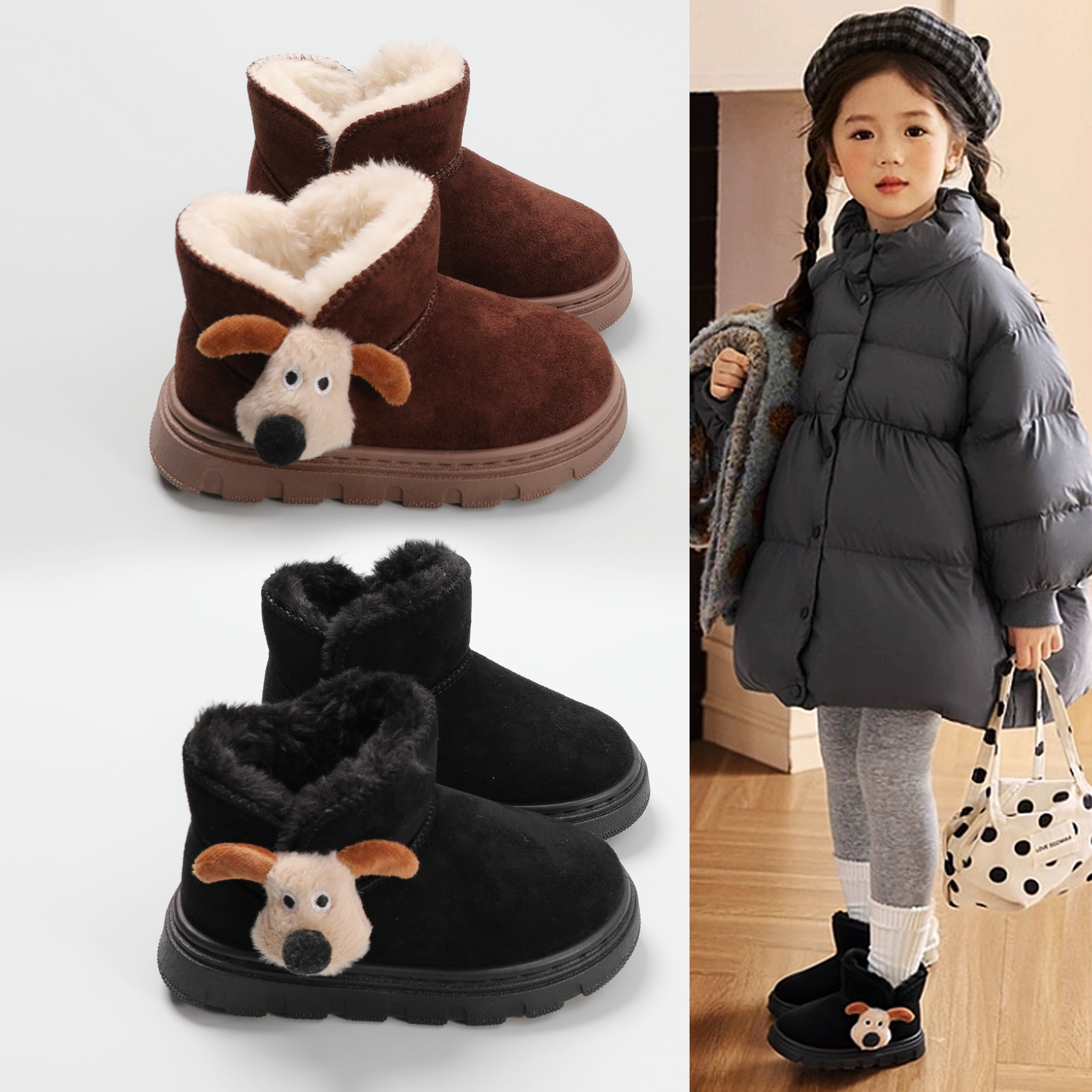 2025新款女童厚底雪地靴