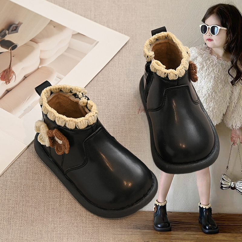 女童公主风棉鞋2025秋冬季新款