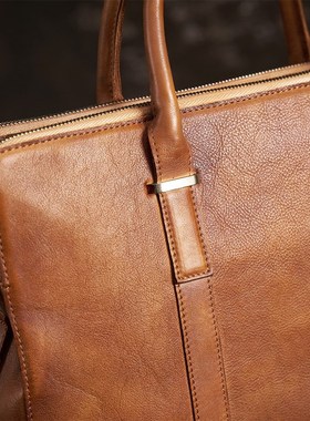 NUPUGOO Vintage Briefcase Men Handbag JShoulder Genuine Leat
