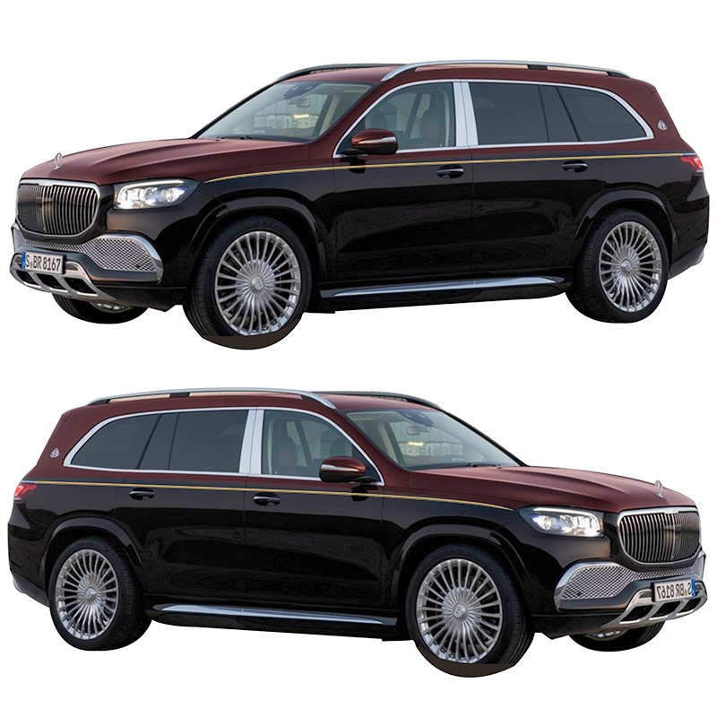 适用于迈巴赫GLS4l80车贴拉花GLS600个性改装饰车身金腰线彩条贴