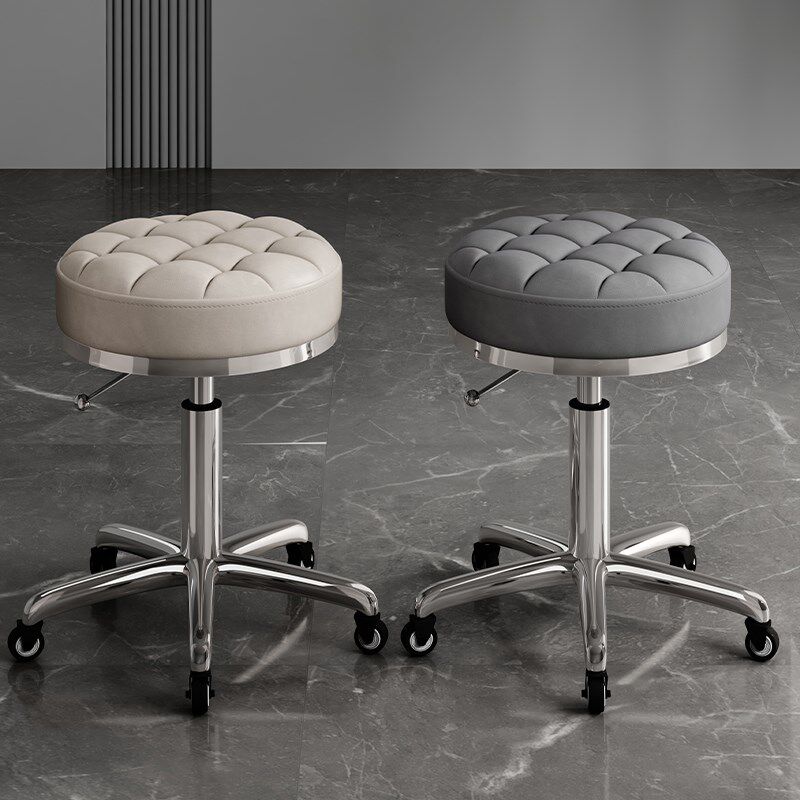 极速美容院美发凳子滑轮升降旋转大工凳美甲O圆凳理发店转椅子发