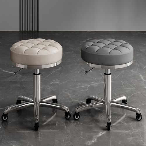 极速美容院美发凳子滑轮升降旋转大工凳美甲O圆凳理发店转椅子发