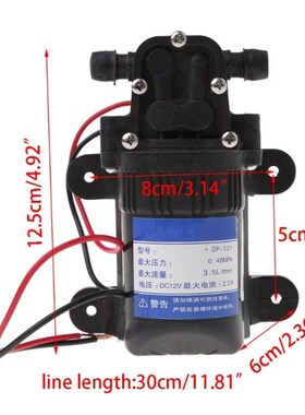 DC 12V 3.5L/Min 0.48rMPa 70 PSI Diaphragm High Pressure Self