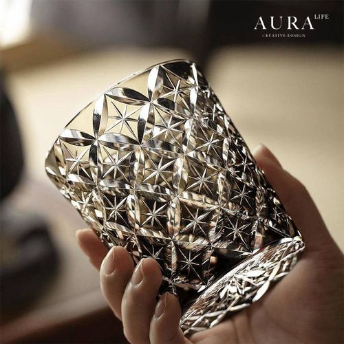 AUAA00004'uS江户切子七宝R轻奢晶杯高端水士忌杯水威晶玻璃