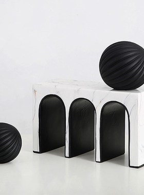 欧创意家居室内软装p陈设品卧室书房电视柜摆设几何建Z筑拱门圆球