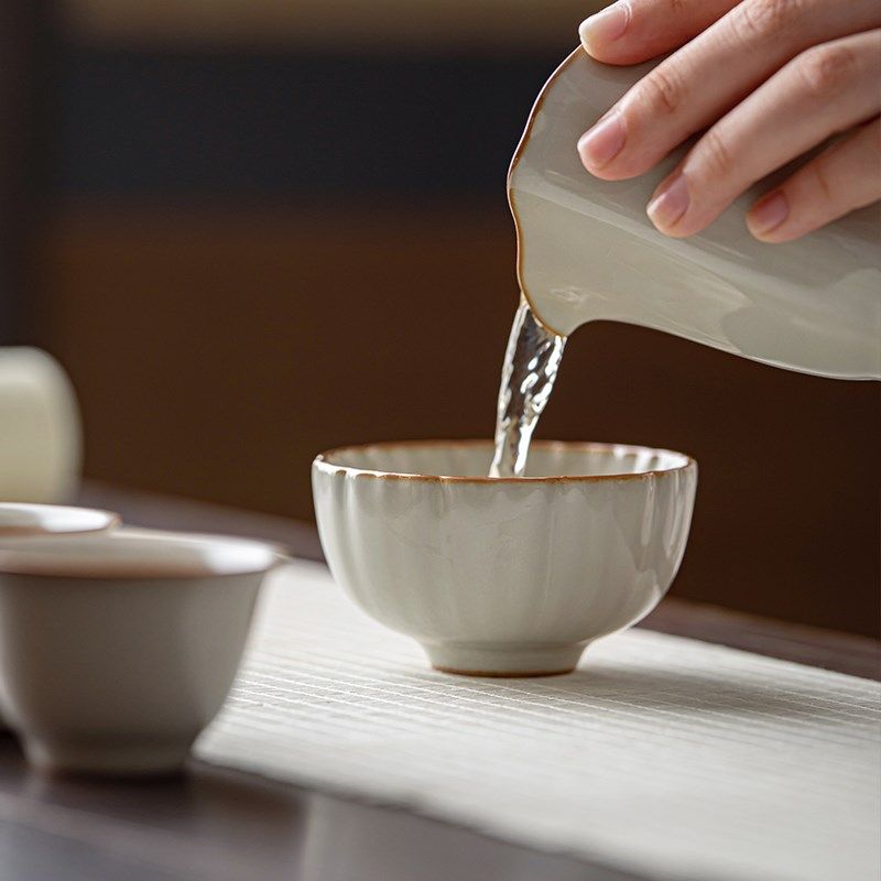 汝窑茶碗单个主人杯单杯手工大茶杯陶瓷礼盒O装汝瓷冰裂釉开片可,餐饮具,茶杯,淘宝优惠券,粉丝福利购,淘宝优惠卷