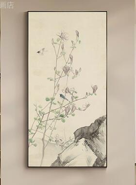 宋代学喜枝头客美厅装饰新中上式禅意玄关挂画画复古花鸟书房壁画