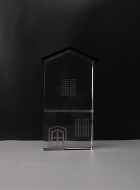 北欧创意水晶建筑模型艺术摆w件样板房电视柜茶几客厅家居桌面软