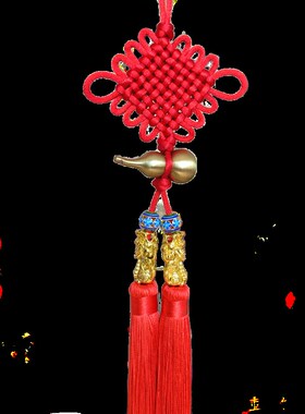 葫芦挂件中国结h纯铜实心双穗客厅入户门玄关乔迁搬家装饰新年送