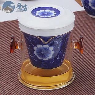 泡红茶专用茶具用品玻璃双耳冲茶器E陶瓷花茶泡茶壶茶杯小套装家