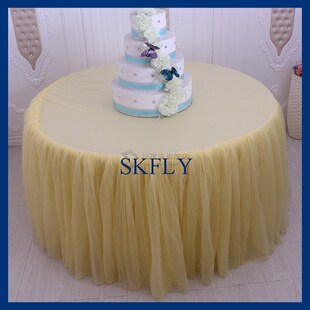 SKFLY 120 tulle dwedding table yellow new round SK005N inch