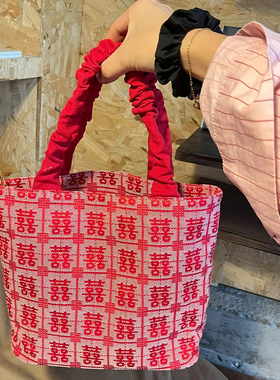 结婚喜字伴手礼伴娘手提包礼品袋红色喜庆婚礼回礼实用袋子送宾客