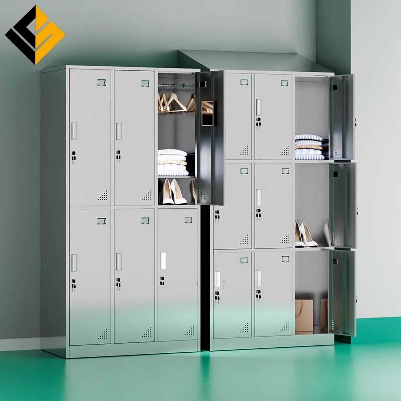 304不锈钢更衣柜员工更衣室工厂无尘净化车间换衣带锁储物柜六门
