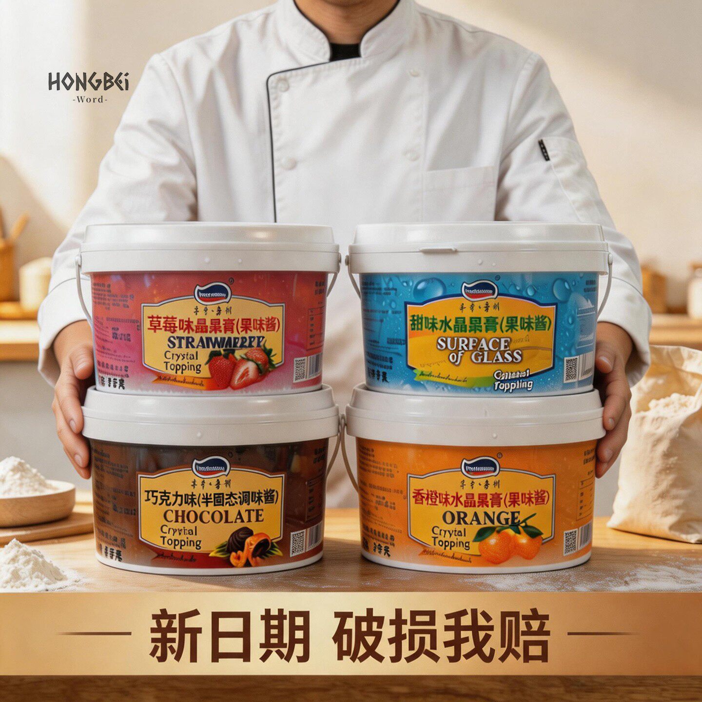 麦肯嘉顿透明果膏光亮膏烘焙用巧克力晶晶亮水晶镜面果胶商用3kg