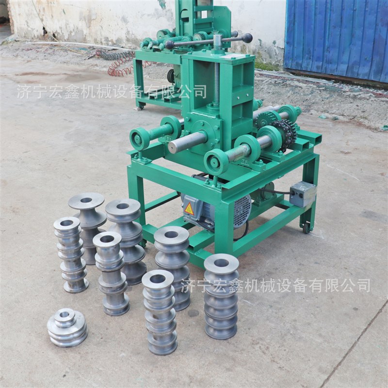 小型电动立式弯管机圆弧形大棚金属圆管方管折弯机W多功能滚圆机