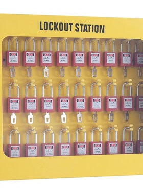 挂壁式钢制30位60锁挂板挂v锁停工工作站锁具柜管理锁箱BD-X08