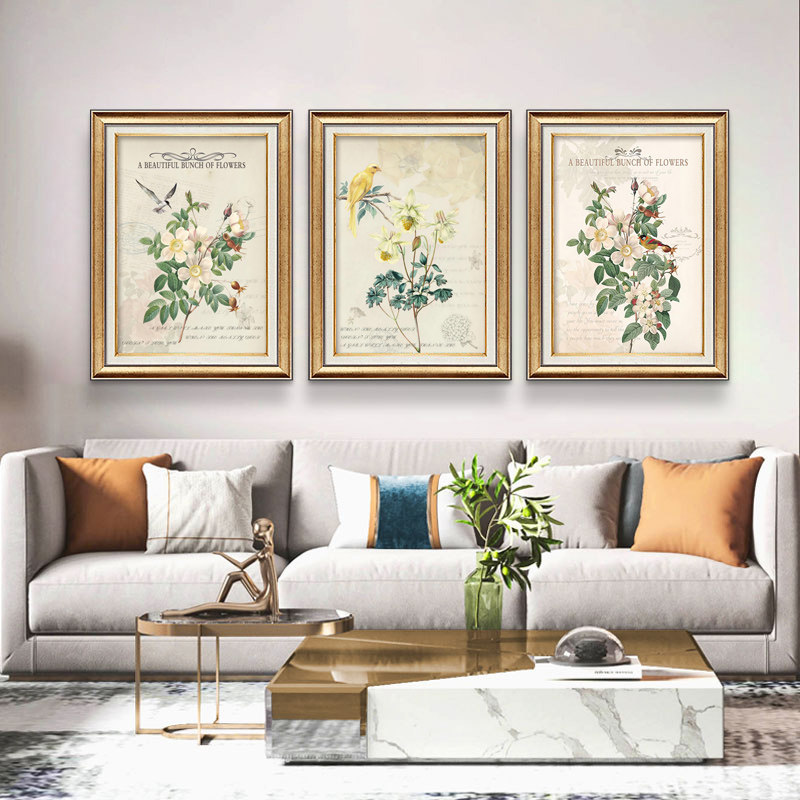 美式客厅装饰画花鸟乡村沙发背景墙壁画H玄关楼梯挂画现代简美墙,家居饰品,现代装饰画,淘宝优惠券,粉丝福利购,淘宝优惠卷