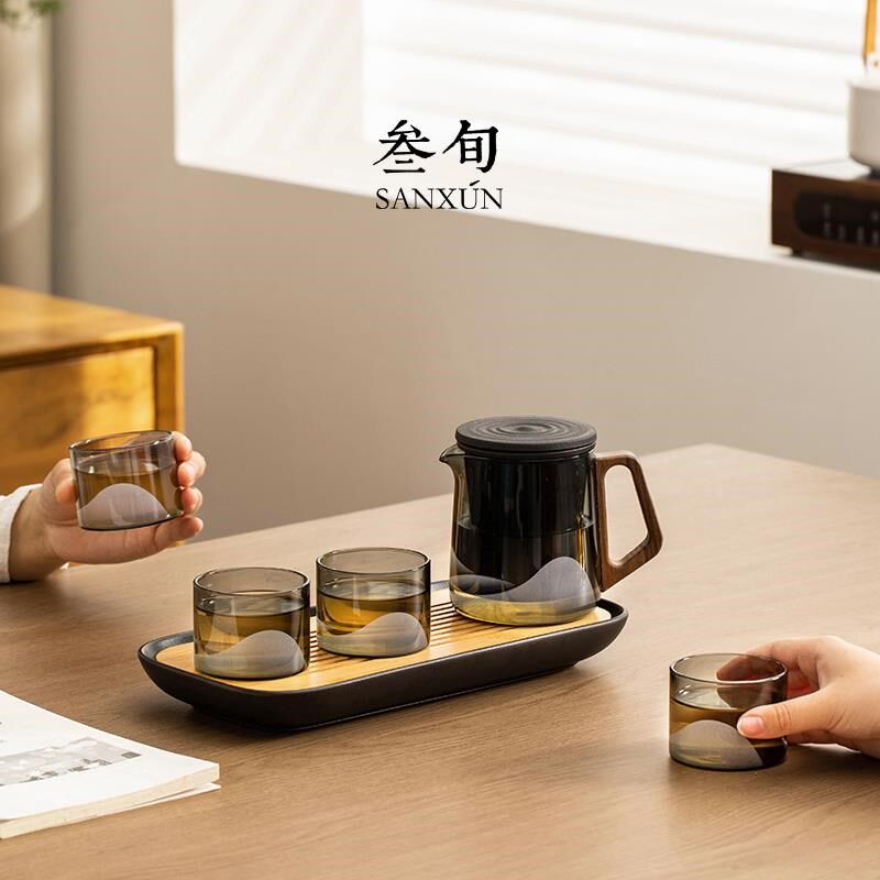 无争玻璃茶具套装耐热q泡茶壶家用轻奢功夫喝茶杯茶具高档礼盒厂
