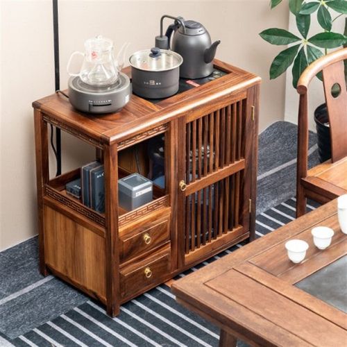 茶叶柜置物架移动茶水柜边几y煮茶G木公室茶叶壶一体小茶台装饰