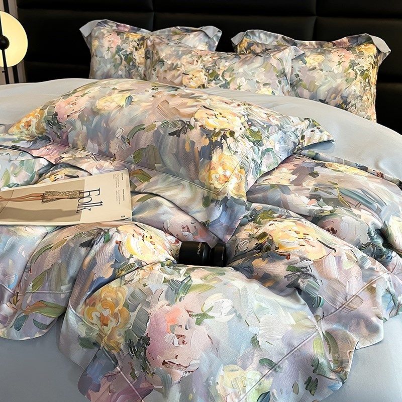 美式轻奢160支长绒棉四件套全棉床单磨毛被套高级W感床上用品4,床上用品,床品套件/四件套/多件套,淘宝优惠券,粉丝福利购,淘宝优惠卷