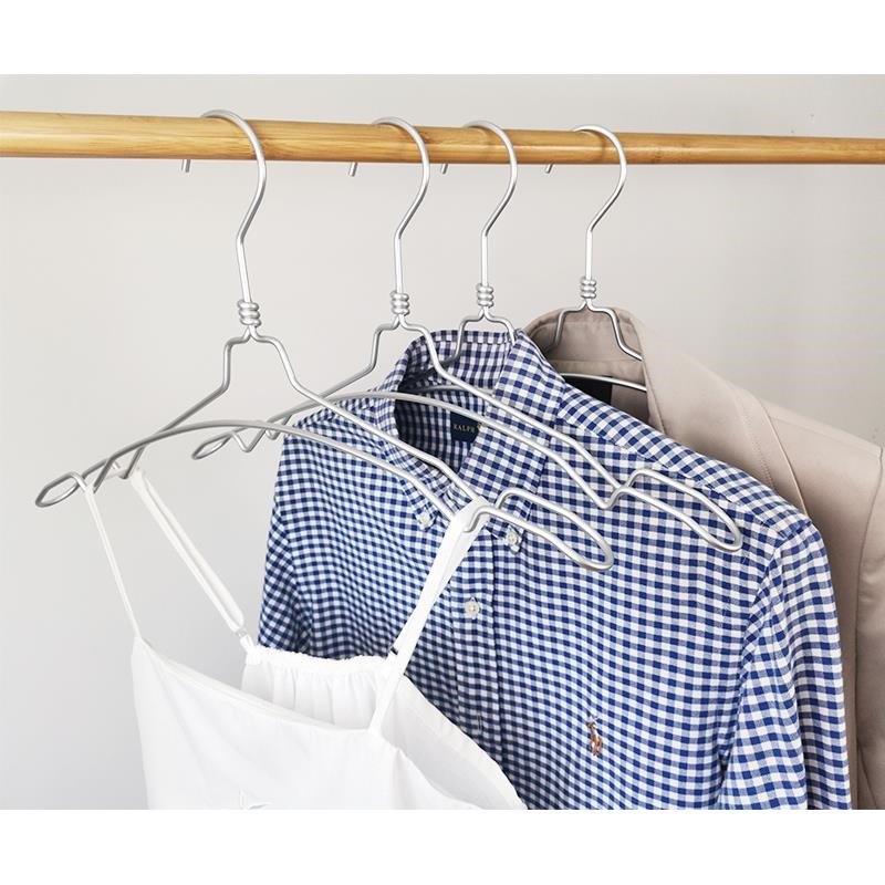 铝合金衣架太空h铝制简约轻巧金属铝衣架彷滑衣帽间衣橱衣架10支