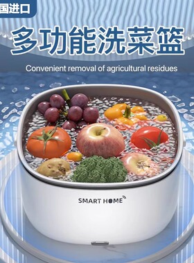 德国果蔬清洗机家用净化器洗菜机自动去残留便携洗水果沥水篮神器