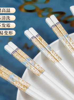 日本轻奢陶瓷筷子家用健康高档防霉耐高温2026新款易清洗白色瓷筷