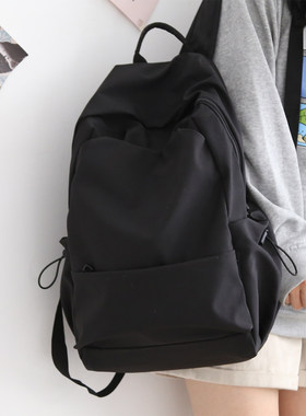 日本森系大容量纯色双肩包女书包男背包双肩百搭轻便旅游双肩背包