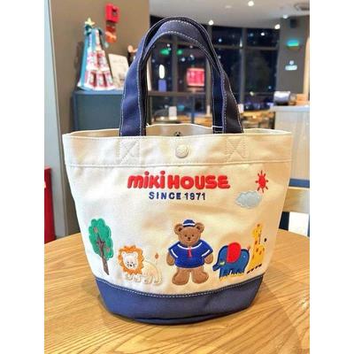 帆布包卡通字母手提便当包妈咪包