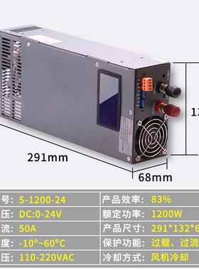 明伟24V大功率开关电源1000W/1500W 12V100A 48V50A 36V3000W电源
