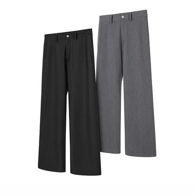 IWTFF 肌理感花纱TR混纺纯色直筒西裤四季可穿抗起球垂感休闲 长