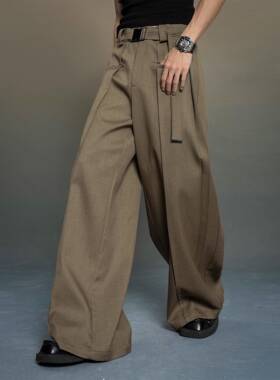 DBW Doublewin24/FW宽松百搭阔腿休闲裤男高级立体设计感西裤秋装