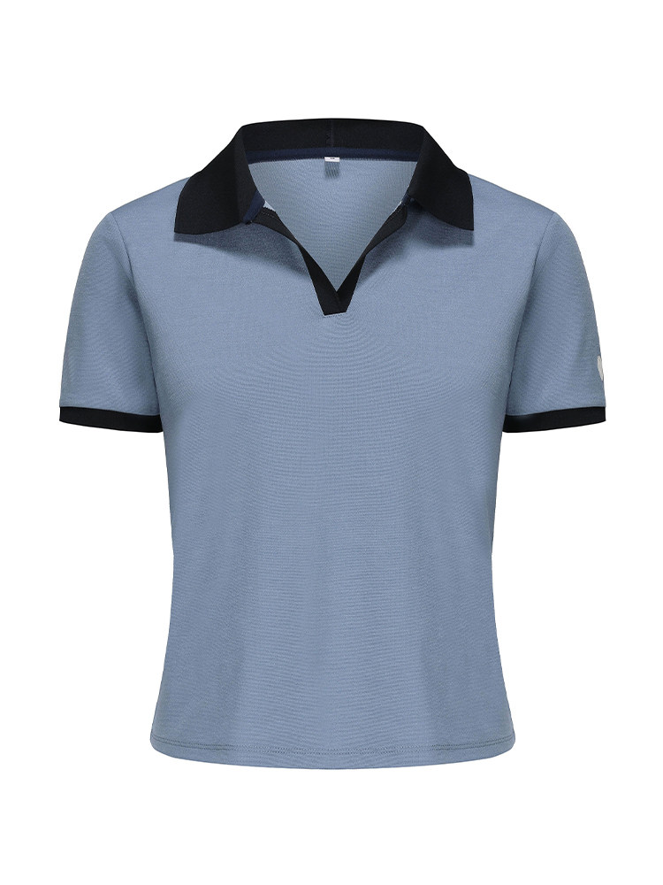 AOT SHORT SLEEVE GOLF POLO SHIRT WOMENS TRIACETATE SOFT AND COMFORTABLE SLIM WAIST SLIM ATHLETIC