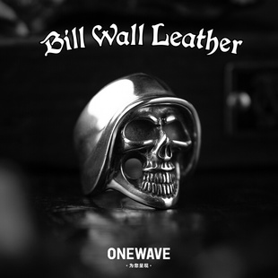 BillWallLeather小号头盔骷髅BWL手工定制纯银限量欧美饰品