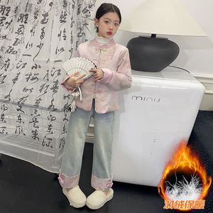 新中式女童国风羽绒服外套冬季儿童旗袍复古盘扣加厚保暖羽绒大衣