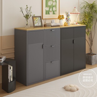 家用钢制餐边柜客厅现代简约电视机金属收纳柜厨房储物柜防晒防水