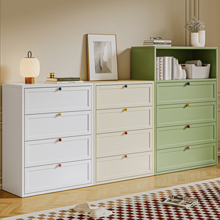 奶油风铁艺斗柜储物柜玄关柜子抽屉柜收纳柜法式边柜角落置物柜