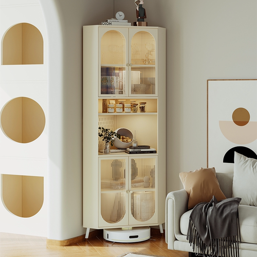 简约现代钢制转角柜三角柜玻璃门