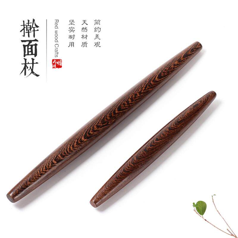 鸡翅木擀面杖两头尖鱼肚擀面棍面杆滚轴擀压饺子皮尺寸面棒任选